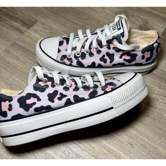 Converse Chuck Taylor All Star Lift OX Vintage Pink‎ Leopard Women's 7 568003C - Picture 1 of 8